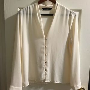 Zara basic white shirt with gold detail buttons